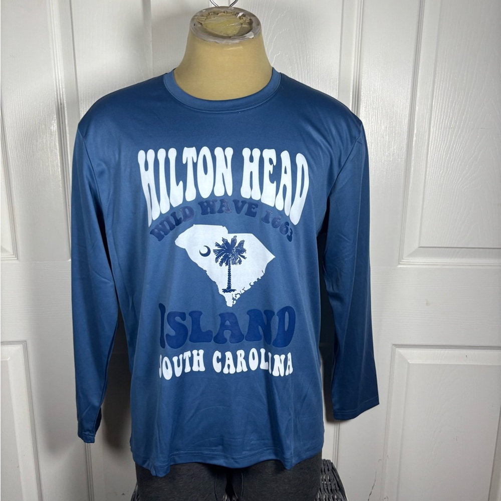 Blue Long Sleeve Men's Hilton Head Long sleeve BlueTshirt NWT Vintage